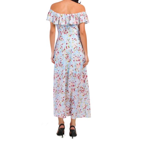 NWT BCBGENERATION Women's Ruffle Off The Shoulder Front Slit Floral Maxi Dress - Picture 2 of 9